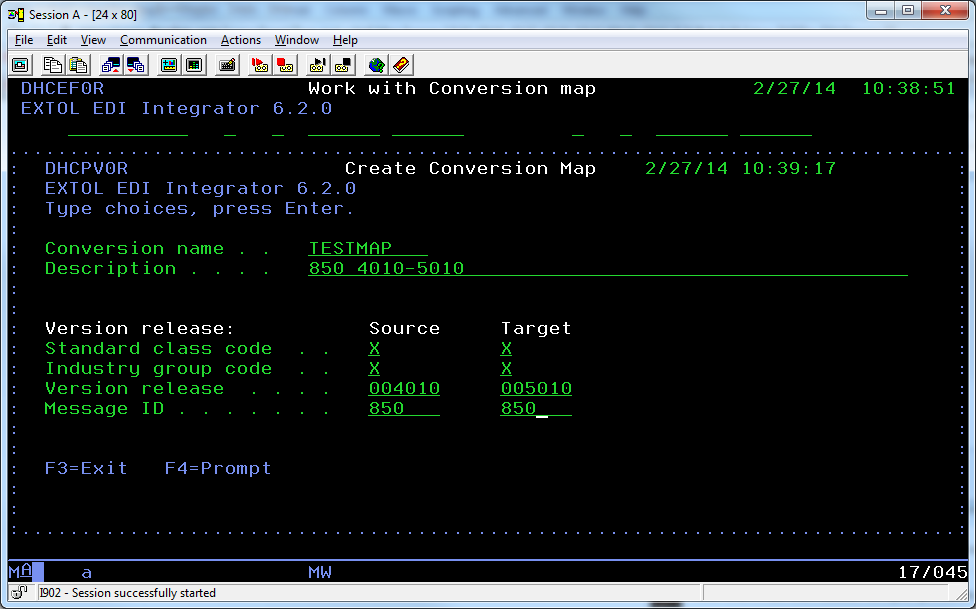 Cleo EDI Integrator Create Conversion Map screenshot