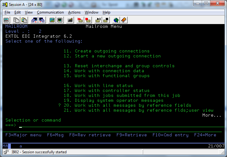 CLEO EDI Integrator menu Option 12 screenshot