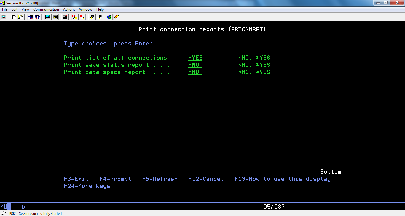 Extol PRTCNNRPT Print Connection Report