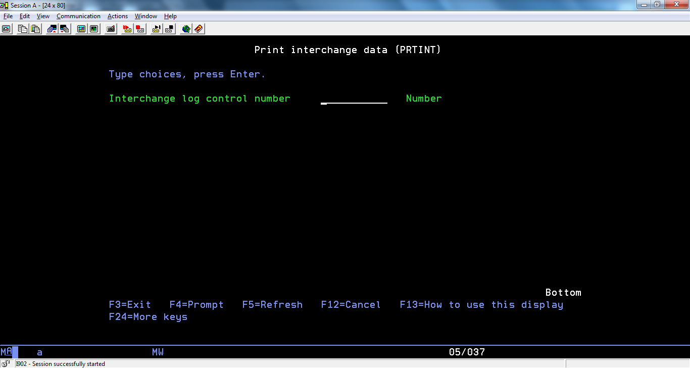Extol report PRTINT Print interchange data