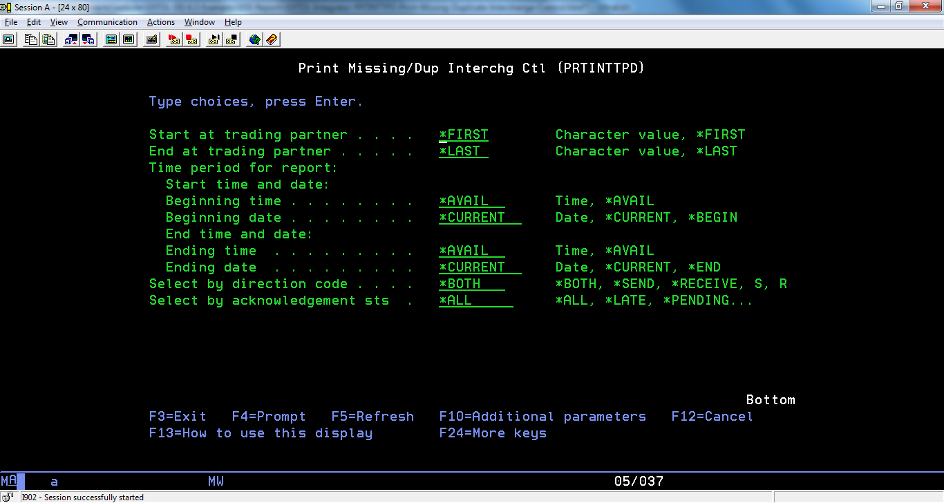 Extol PRTINTTPD - Print Missing Duplicate Interchange Control Numbers