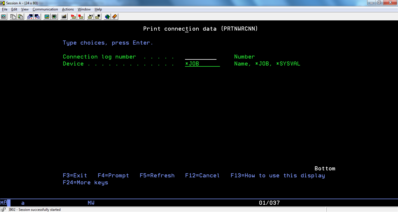 Extol  PRTNWRCNN Print Connection Data